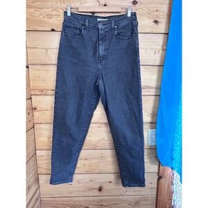 Levis High Waisted Taper Jeans Washed Black Size 31 High Rise Denim